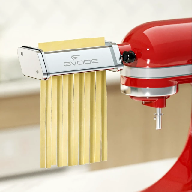 Alt view image 6 of 7 - 3Pcs Pasta Attachment for KitchenAid Stand Mixer, 304 Stainless Steel | Pasta Maker Attachment Set with Pasta Roller, Spaghetti Cutter and Fettuccine Cutter, Fits all Household KitchenAid Mixer