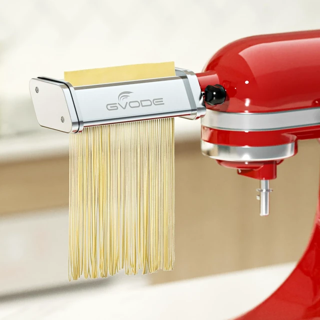 Alt view image 7 of 7 - 3Pcs Pasta Attachment for KitchenAid Stand Mixer, 304 Stainless Steel | Pasta Maker Attachment Set with Pasta Roller, Spaghetti Cutter and Fettuccine Cutter, Fits all Household KitchenAid Mixer