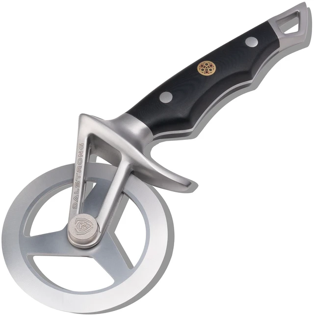 Main image of Orbit Razor Pizza Cutter Wheel - 304 Stainless Steel | Tri-spoke Rotary Wheel - G-10 Handle - For Homemade Pizza - Flatbread - Pastry - Sheath Included - Quesadillas and Dough