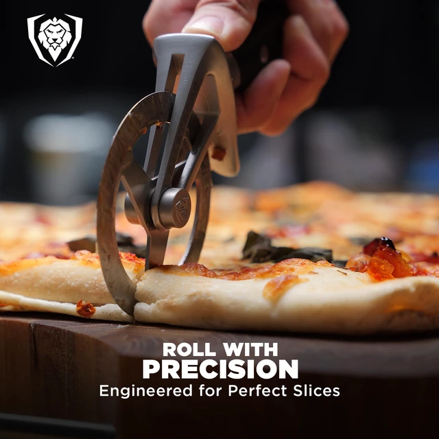 Alt view image 5 of 6 - Orbit Razor Pizza Cutter Wheel - 304 Stainless Steel | Tri-spoke Rotary Wheel - G-10 Handle - For Homemade Pizza - Flatbread - Pastry - Sheath Included - Quesadillas and Dough