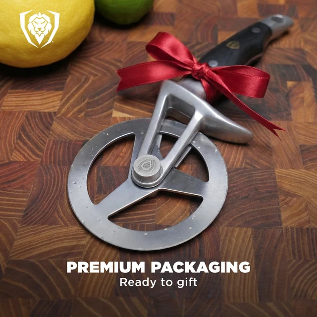 Alt view image 6 of 6 - Orbit Razor Pizza Cutter Wheel - 304 Stainless Steel | Tri-spoke Rotary Wheel - G-10 Handle - For Homemade Pizza - Flatbread - Pastry - Sheath Included - Quesadillas and Dough