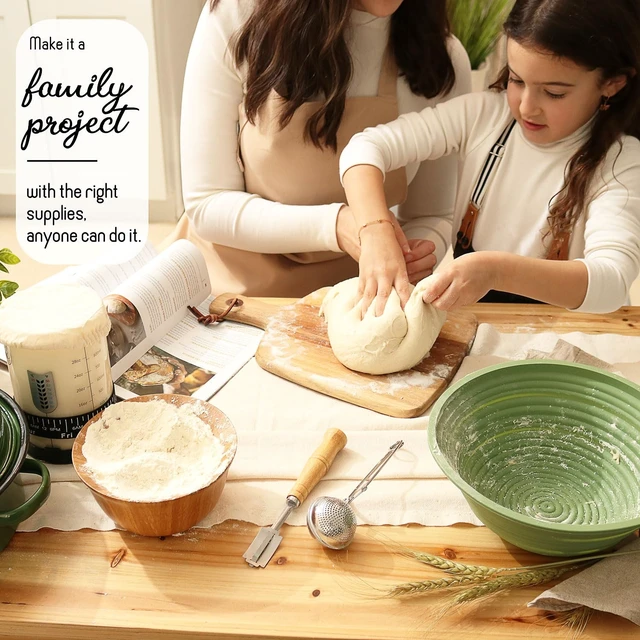 Alt view image 6 of 7 - All-Inclusive Sourdough Starter Kit with Pot, 34 Oz Starter Jar, 4 Banneton Bread Proofing Baskets, Scraper, Scale, Sourdough Bread Baking Supplies, Beginner Guide & Recipes