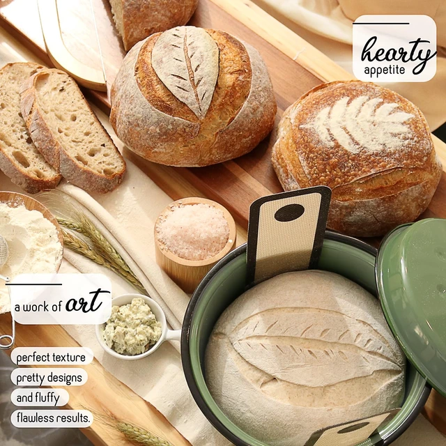 Alt view image 7 of 7 - All-Inclusive Sourdough Starter Kit with Pot, 34 Oz Starter Jar, 4 Banneton Bread Proofing Baskets, Scraper, Scale, Sourdough Bread Baking Supplies, Beginner Guide & Recipes