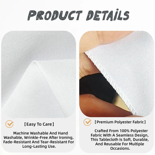 Alt view image 3 of 6 - 10 Pack White Table Cloth Rectangle Table Cloths for 8 Foot Rectangle Tables 60 X 126 Inch Washable Polyester Table Covers, Reusable & Wrinkle Resistant for Weddings, Parties, Events, and Everyday Use