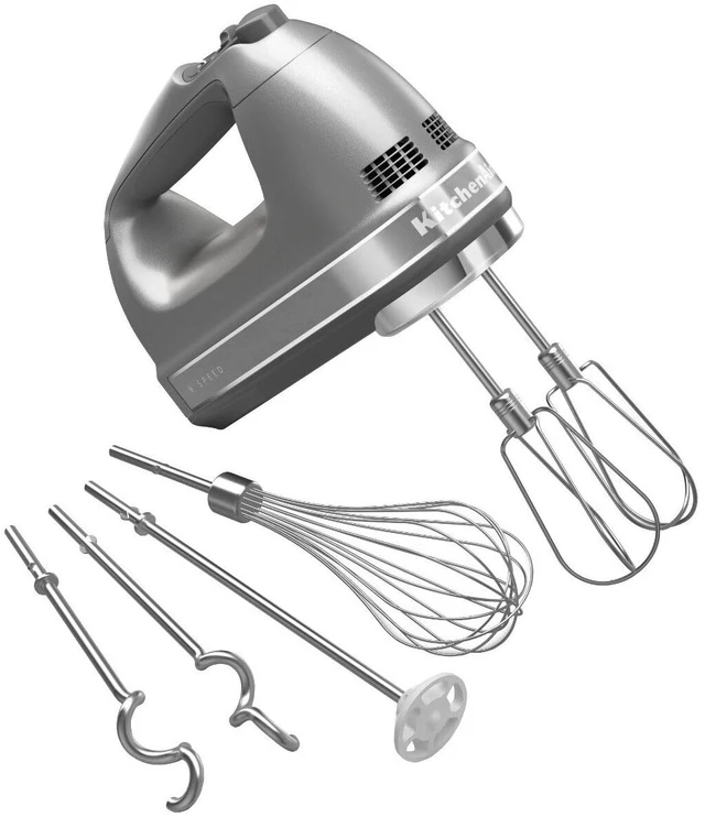 Main image of 9 Speed Hand Mixer, KHM926, Contour Silver | 9 Speeds, Pro whisk attachment, Stainless Steel Turbo Beater II for ideal mixing, dough hook, Dishwasher-safe accessories