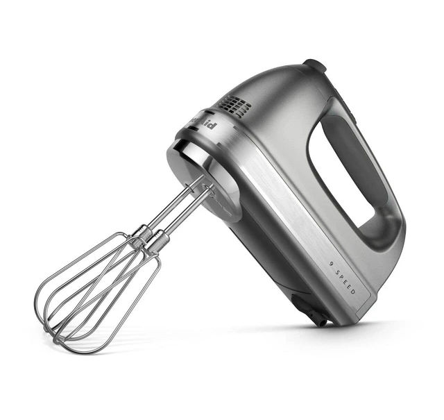 Alt view image 4 of 4 - 9 Speed Hand Mixer, KHM926, Contour Silver | 9 Speeds, Pro whisk attachment, Stainless Steel Turbo Beater II for ideal mixing, dough hook, Dishwasher-safe accessories