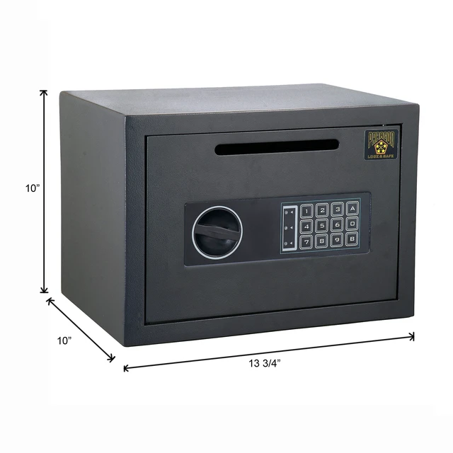 Alt view image 5 of 7 - Digital Compact Steel Money Security Box with Keypad - Deposit Cash Easily For Home or Business by Paragon Safe - Black, .54 Cubic Feet