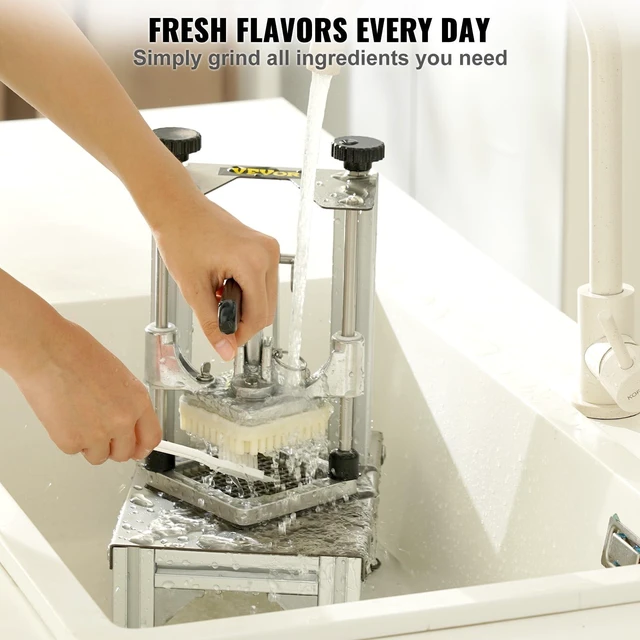 Alt view image 6 of 7 - Commercial French Fry Cutter with 4 Replacement Blades, 1/4" and 3/8" Blade Easy Dicer Chopper, 6-wedge Slicer and 6-wedge Apple Corer, Lemon Potato Cutter for French Fries with Extended Handle