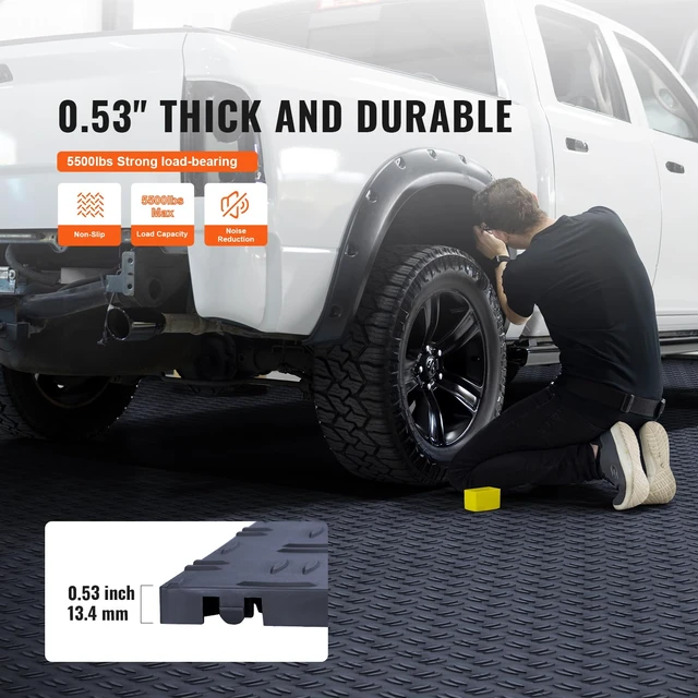 Alt view image 2 of 7 - Garage Floor Tiles 12 x 12 x 0.53 inch, Interlocking Design Ease of Installation Double-Sided Texture Non-Slip Sturdiness, for Garages, Basements, Repair Shops, Graphite Gray, 50 Pack