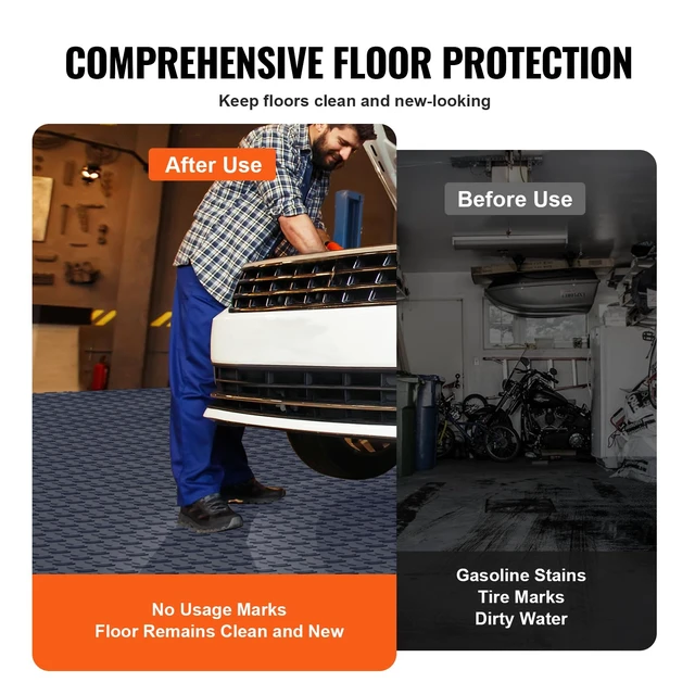 Alt view image 4 of 7 - Garage Floor Tiles 12 x 12 x 0.53 inch, Interlocking Design Ease of Installation Double-Sided Texture Non-Slip Sturdiness, for Garages, Basements, Repair Shops, Graphite Gray, 50 Pack