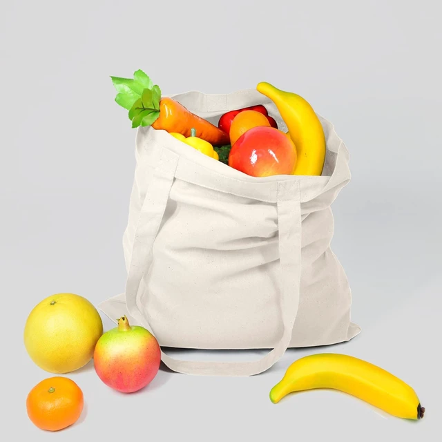 Alt view image 4 of 4 - 100 Pack 15'' X 16'' Natural Cotton Tote Bags, Lightweight Blank Bulk Cloth bags with 1pc of PTFE Teflon Sheet