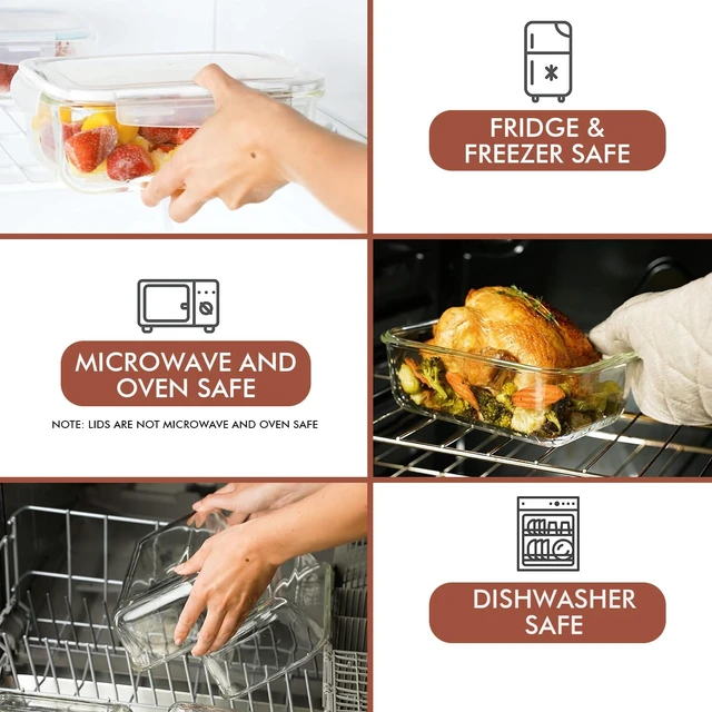 Alt view image 4 of 7 - 35 Pc Set Glass Food Storage Containers with Lids - Meal Prep Airtight Bento Boxes BPA-Free 100% Leak Proof (15 lids,15 glass & 5 Plastic Sauce/Dip Containers)