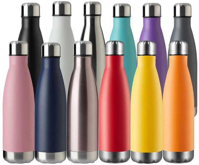Main image of 17oz Sport Water Bottle Vacuum Insulated Stainless Steel Sport Water Bottle Leak-Proof Double Wall Cola Shape Water Bottle,Keep Drinks Hot & Cold (colorful12 Pack)