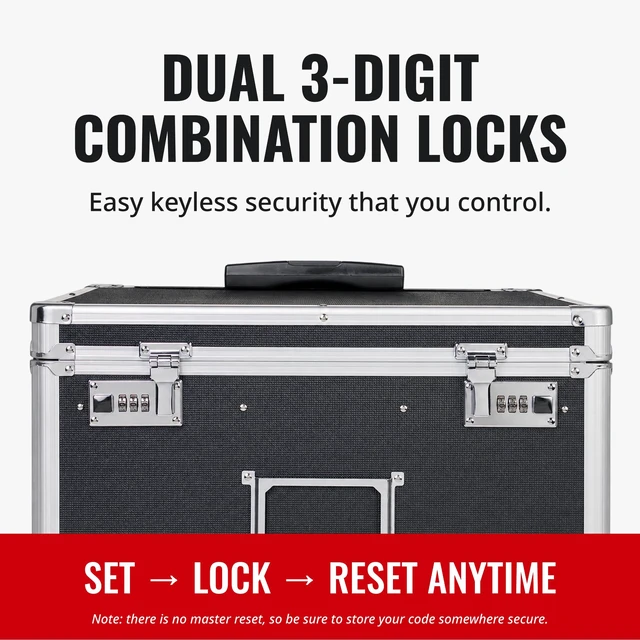 Alt view image 6 of 7 - Portable File Box with Handle - Dual Lock File Boxes with Lids, Letter & Legal-Size Hanging Folders, Laptop Sleeve - HIPAA Compliant Portable Safe Storage Box, 14.5" x 17.5" x 15.5"