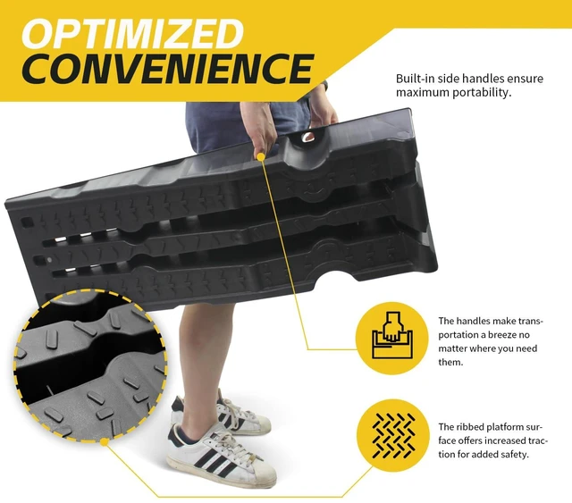 Alt view image 2 of 6 - Lift Stackable Vehicle Car Ramp 6500 LBS Capacity Per Pair 3250 LBS Per Ramp 2 Pack