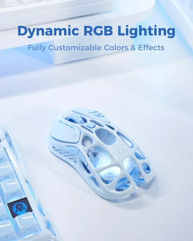 Alt view image 2 of 7 - Mercury M1 Pro Gaming Mouse, 78g Lightweight Magnesium Alloy, 26,000 DPI, PAW3395DM Sensor, 5 Programmable Buttons, Support Wired/2.4GHz/BT, Up to 200 Hours Battery Life