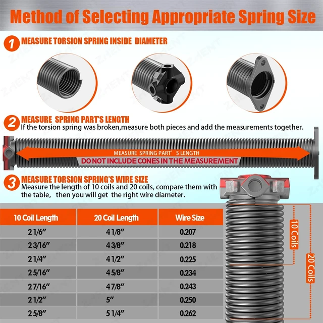 Alt view image 6 of 7 - Garage Door Torsion Springs 2" Pair, 0.218X2"X25",Replacement Kit | Winding Bars Included,18,000+ Cycles Tested, Heat-Treated Spring Steel Coils ,with Installation Guide
