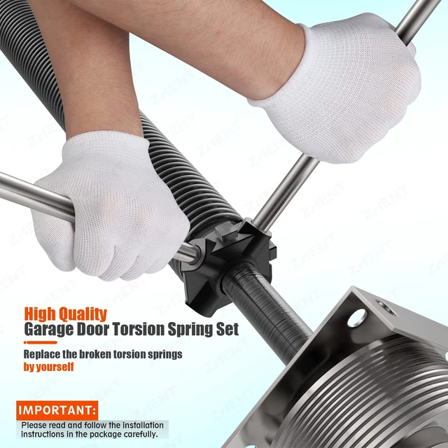 Alt view image 7 of 7 - Garage Door Torsion Springs 2" Pair, 0.218X2"X25",Replacement Kit | Winding Bars Included,18,000+ Cycles Tested, Heat-Treated Spring Steel Coils ,with Installation Guide