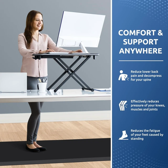 Alt view image 4 of 6 - 0.8" Thick Kitchen Mat Cushioned Anti Fatigue Rug Comfort Floor Mats | Water-Resistant, Non-Slip, Easy to Clean Comfort Floor Mat for Kitchen, Sink & Office, Multiple Colors & Sizes, 72" x 22"