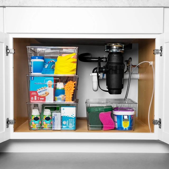 Alt view image 2 of 6 - Plastic Storage Bins with Lids, Pantry Organizer, XL, 8 Pack | Plastic storage bins with lids for pantry organization and refrigerator storage