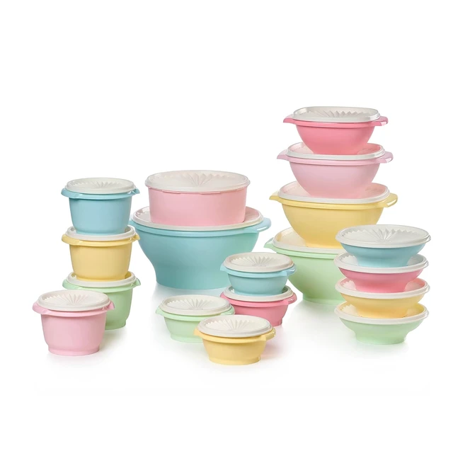 Main image of Heritage 36-Piece Vintage Pastel Set (18 Containers + 18 Lids) | Plastic Food Storage Containers with Secure Lids, BPA-Free Materials, & Dishwasher-Safe for Kitchen Storage or Meal Prep