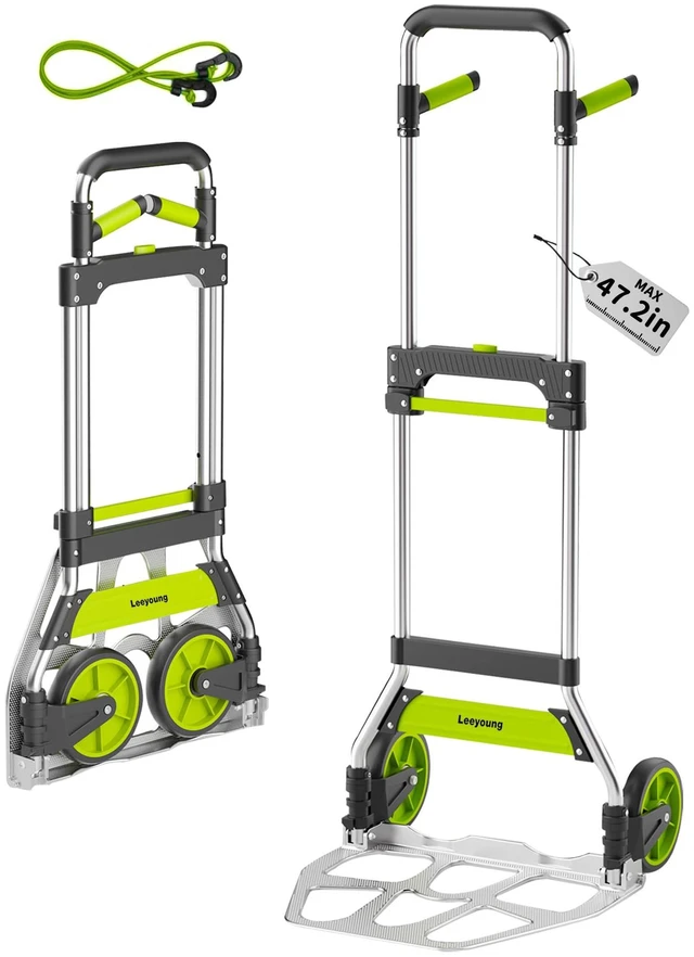 Main image of Folding Hand Truck and Dolly,309 lb Capacity Aluminum Portable Cart with Telescoping Handle and PP+EVA Wheels