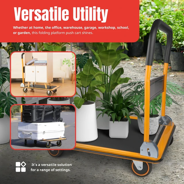 Alt view image 4 of 4 - Foldable Platform Truck Push Dolly 660 lb. Weight Capacity