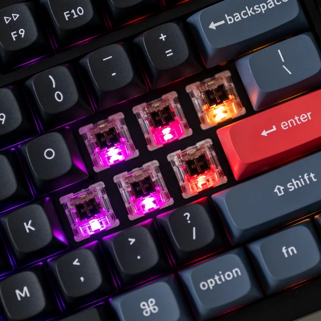 Alt view image 6 of 7 - V6 Wired Custom Mechanical Keyboard Knob Version, Full-size QMK/VIA Programmable Macro with Hot-swappable K Pro Brown Switch Compatible with Mac Windows Linux Black (Non-Transparent)