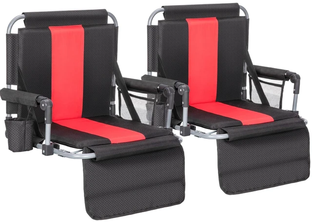 Main image of Extra Wide Padded Stadium Seats for Bleachers with Back Support | Padded seat ,Universal Hooks,Straps,pockets,Heavy Duty Steel Frame,Cup Holder ,Bleacher Parents,Sports Events Easy Setup