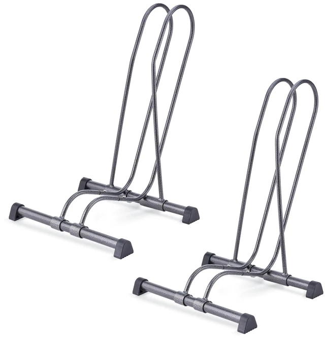 Main image of Single Bike Stand Floor Cycle (2-Pack) - Tool-Free Adjustable Bike Racks for Mountain, Fat Tire, Road Bikes, Freestanding Bicycle Rack for Garage Parking