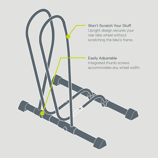 Alt view image 3 of 6 - Single Bike Stand Floor Cycle (2-Pack) - Tool-Free Adjustable Bike Racks for Mountain, Fat Tire, Road Bikes, Freestanding Bicycle Rack for Garage Parking