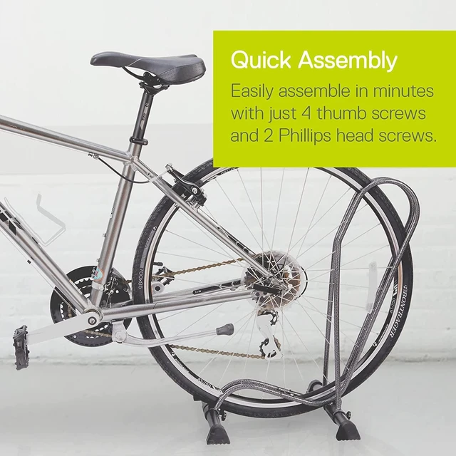 Alt view image 5 of 6 - Single Bike Stand Floor Cycle (2-Pack) - Tool-Free Adjustable Bike Racks for Mountain, Fat Tire, Road Bikes, Freestanding Bicycle Rack for Garage Parking