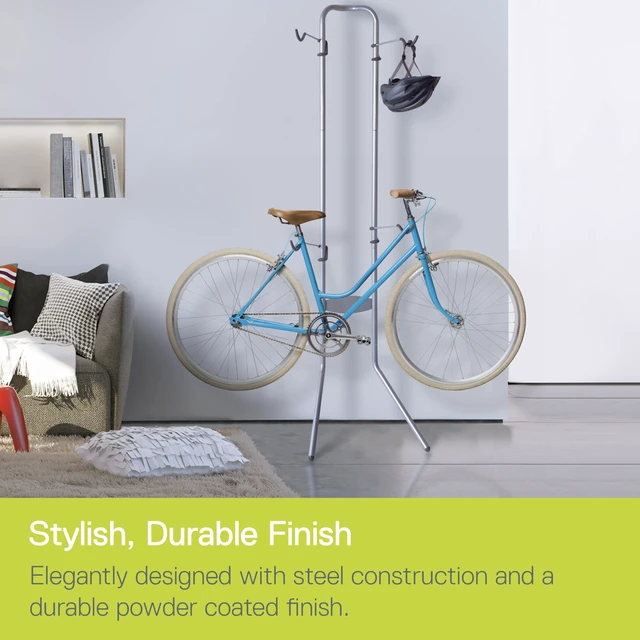 Alt view image 4 of 7 - Cycle Michelangelo 2 Bike Storage Rack - Gravity Fully Adjustable Bike Storage Garage For Road, MTB, and Hybrid Bicycles - Vertical Bike Rack Holds Up To 80 lbs
