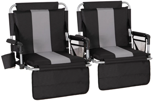 Main image of 2 Pack Folding Stadium Seats, Portable Bleacher Chairs | with Comfortable Cushions, Cup Holder and Mesh Bag, Perfect for Sports Games and Outdoor Activities