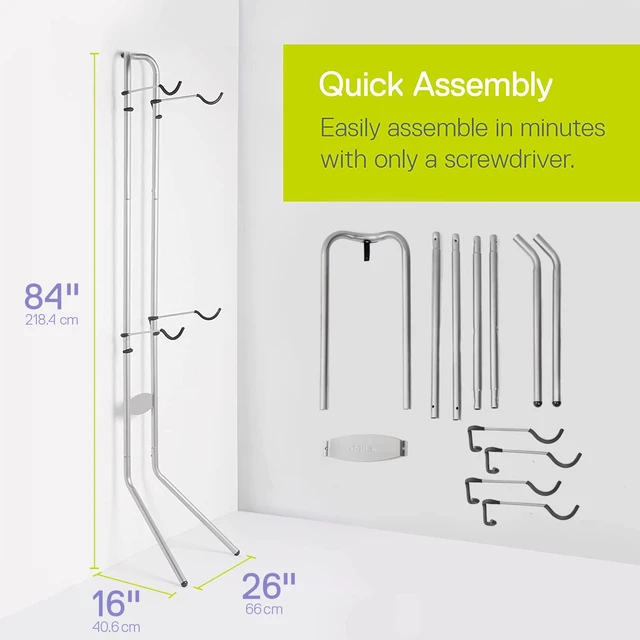 Alt view image 5 of 7 - Cycle Michelangelo 2 Bike Storage Rack - Gravity Fully Adjustable Bike Storage Garage For Road, MTB, and Hybrid Bicycles - Vertical Bike Rack Holds Up To 80 lbs