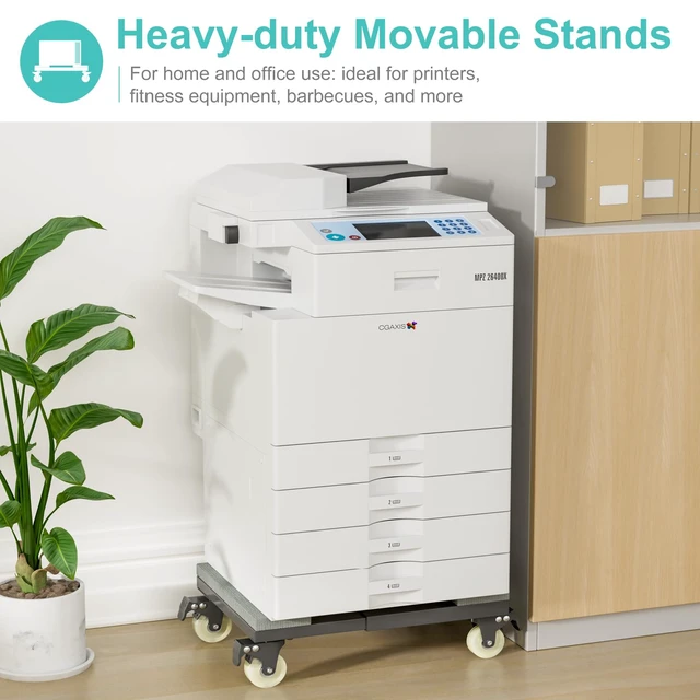 Alt view image 4 of 7 - Heavy Duty Moving Furniture Dolly Set of 2, Adjustable Mover Cart | Metal Moving Dollies with 4 Locking 360° Swivel Wheels, Adjustable Frame & Wooden Padded Top for Home Office Heavy Appliances