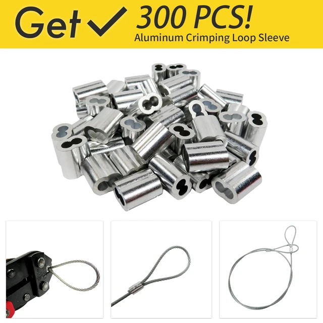 Alt view image 4 of 7 - 1/16 Wire Rope, 1000FT 304 Stainless Steel Cable with 300Pcs Crimp Sleeves, Aircraft Grade, 7x7 Strand, 368lbs Breaking Strength, for Garden Trellis, Clothesline, Railing,Trellis