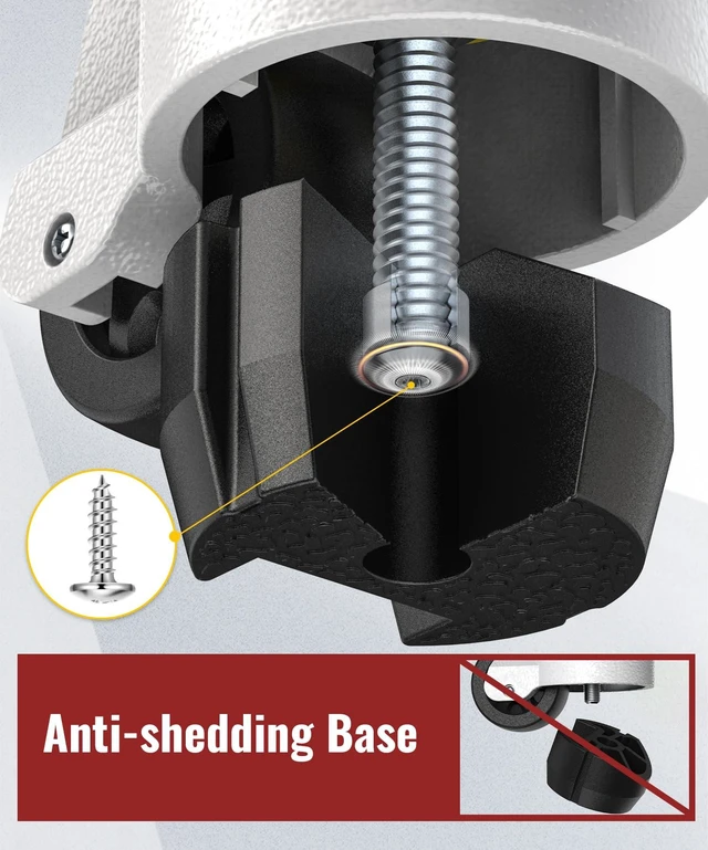 Alt view image 6 of 6 - Leveling Stem Casters Set of 4 Heavy Duty Retractable Caster Wheels, 1/2" and M12 Stem Size, Total Capacity 2200 Lbs, Adjustable Wheel with Ratchet Handle for Workbench, Machine, Equipment