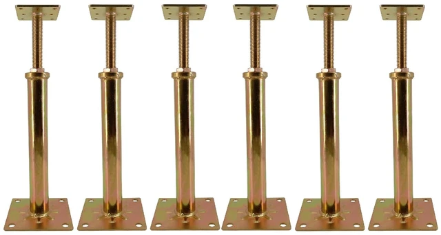 Main image of 6 PCS House Floor Jacks Post Pole for Leveling, 11" - 16" Height Range, 6 ton Min and Max Height Capacity, Galvanized, 6 Pack