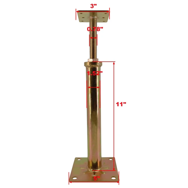 Alt view image 2 of 7 - 6 PCS House Floor Jacks Post Pole for Leveling, 11" - 16" Height Range, 6 ton Min and Max Height Capacity, Galvanized, 6 Pack