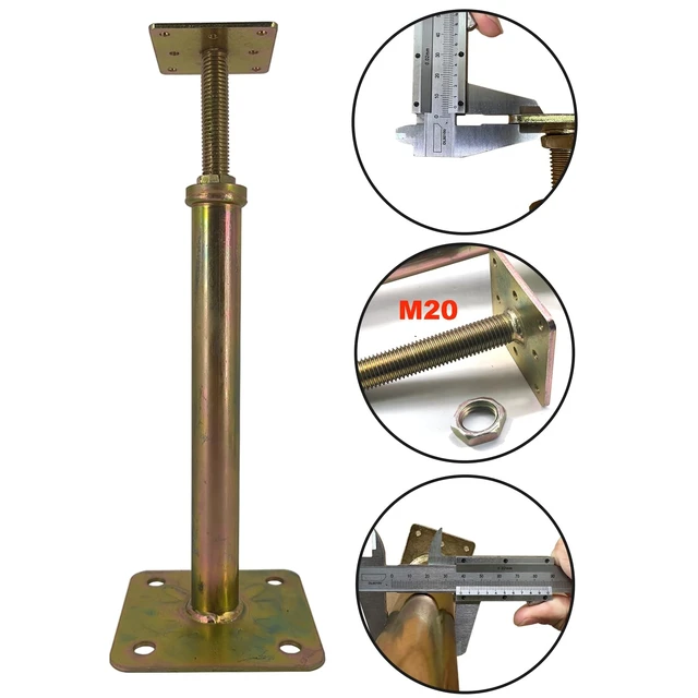 Alt view image 5 of 7 - 6 PCS House Floor Jacks Post Pole for Leveling, 11" - 16" Height Range, 6 ton Min and Max Height Capacity, Galvanized, 6 Pack