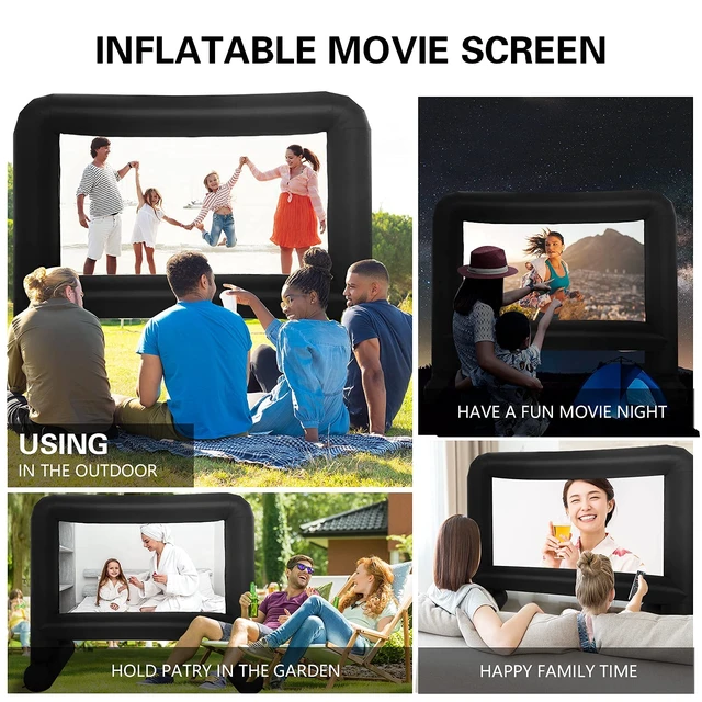 Alt view image 2 of 6 - 16 Feet Inflatable Movie Screen Outdoor, Indoor Projection Screen | Blow Up Screen, With Air Blower, Tie-Downs and Storage Bag, Easy Set up, Backyard Movie Night, Theme Party, Celebrations