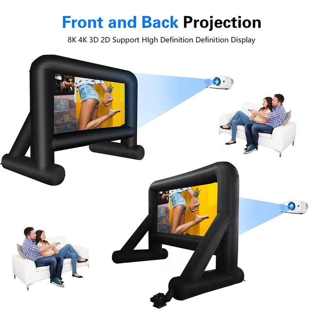 Alt view image 6 of 6 - 16 Feet Inflatable Movie Screen Outdoor, Indoor Projection Screen | Blow Up Screen, With Air Blower, Tie-Downs and Storage Bag, Easy Set up, Backyard Movie Night, Theme Party, Celebrations