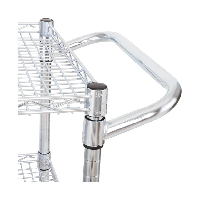 Alt view image 7 of 7 - Classics UltraDurable NSF Commercial Heavy Duty Metal Rolling Utility Cart, w/ Steel Shelves, Handle Bar for Restaurant, Garage, Warehouse, Kitchen, Office, Top Shelf (36"W x 18"D)