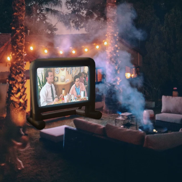 Alt view image 6 of 6 - 16 FT Outdoor Inflatable Projector Screen One-Piece Design, Easy Setup Blow-Up Screen with Quiet Fan, Perfect for Backyard Movie Nights & Events (Stable Base)