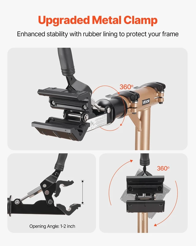 Alt view image 3 of 7 - Bike Repair Stand, Max. 110 lb Heavy-duty Bicycle Work Stand with 40.3-59.4 in Adjustable Height & Large Tool Tray, Foldable Ebike Maintenance Rack, Shop Home Mechanics for Mountain Road Bike