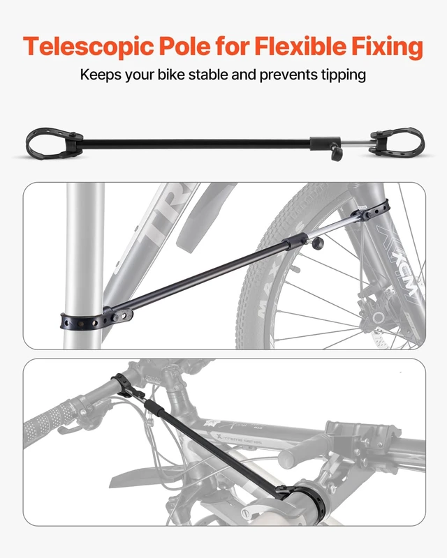 Alt view image 5 of 7 - Bike Repair Stand, Max. 110 lb Heavy-duty Bicycle Work Stand with 40.3-59.4 in Adjustable Height & Large Tool Tray, Foldable Ebike Maintenance Rack, Shop Home Mechanics for Mountain Road Bike