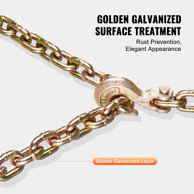 Alt view image 5 of 7 - G80 Transport Binder Chain, 3/8" x 10.3' 2-Pack Tow Chain with Clevis Grab Hooks, 7100 lbs Safe Working Load, Heavy Duty Logging Chain for Transporting Towing Truck Tie Down Binding Equipment
