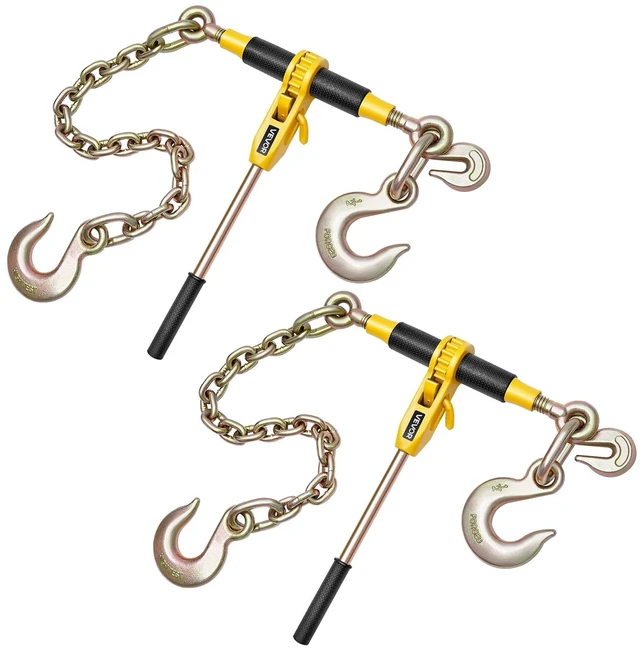 Main image of Ratchet Chain Binder, 9200 lbs Working Load, Chain Binders Compatible with 3/8 in - 1/2 in Chains, Heavy Duty Ratchet Load Binder with Handles for Truck, Tie Down, Hauling, Towing, Logging