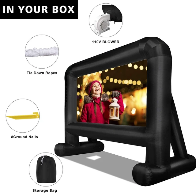 Alt view image 4 of 6 - Inflatable Movie Screen Outdoor, Inflatable Projection Screen 16FT | Mega Blow Up Screen for Backyard Movie Night, Theme Parties, Celebrations,Quiet Fan,Storage Bag, Easy Set up